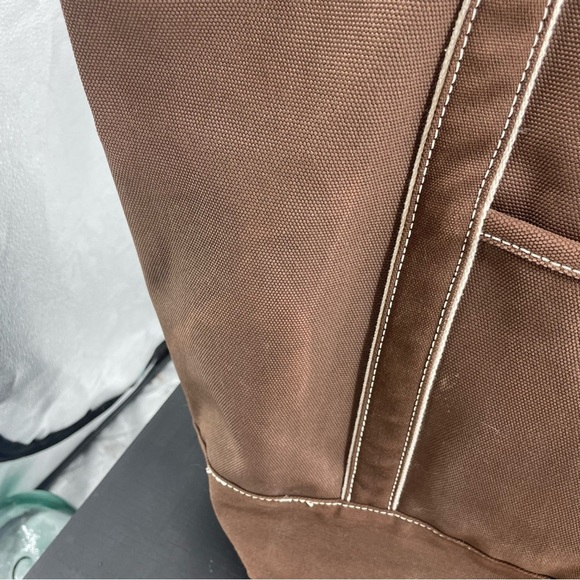 Lands’ End large brown canvas tote bag - Picture 6 of 11